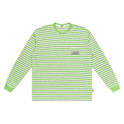 EMPTY REFERENCE Stripe Stereoscopic Color Clash Logo Long Sleeve Tee