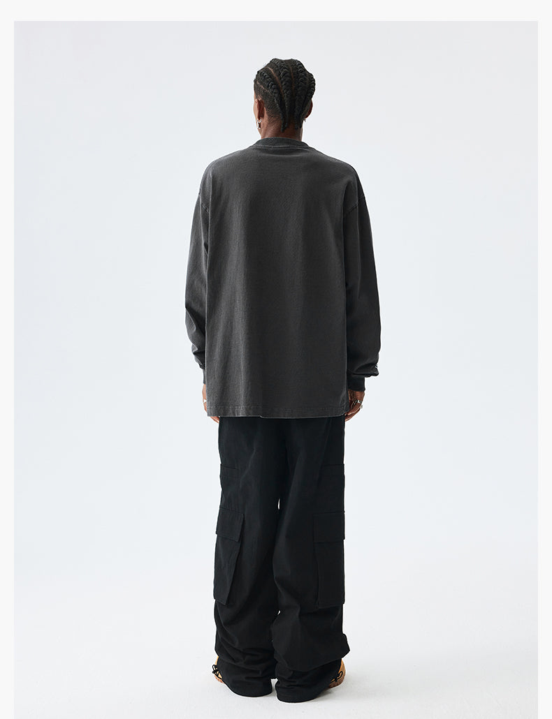 MEDM Flame Bones Graphic Washed Long Sleeve Tee | Face 3 Face