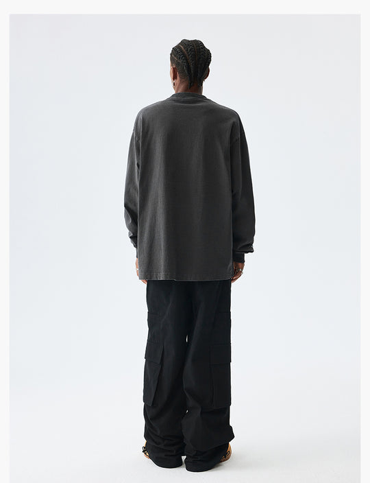 MEDM Flame Bones Graphic Washed Long Sleeve Tee | Face 3 Face