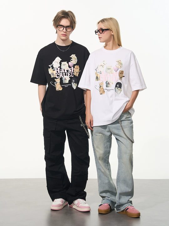 Harsh and Cruel Cats Logo Printed Tee