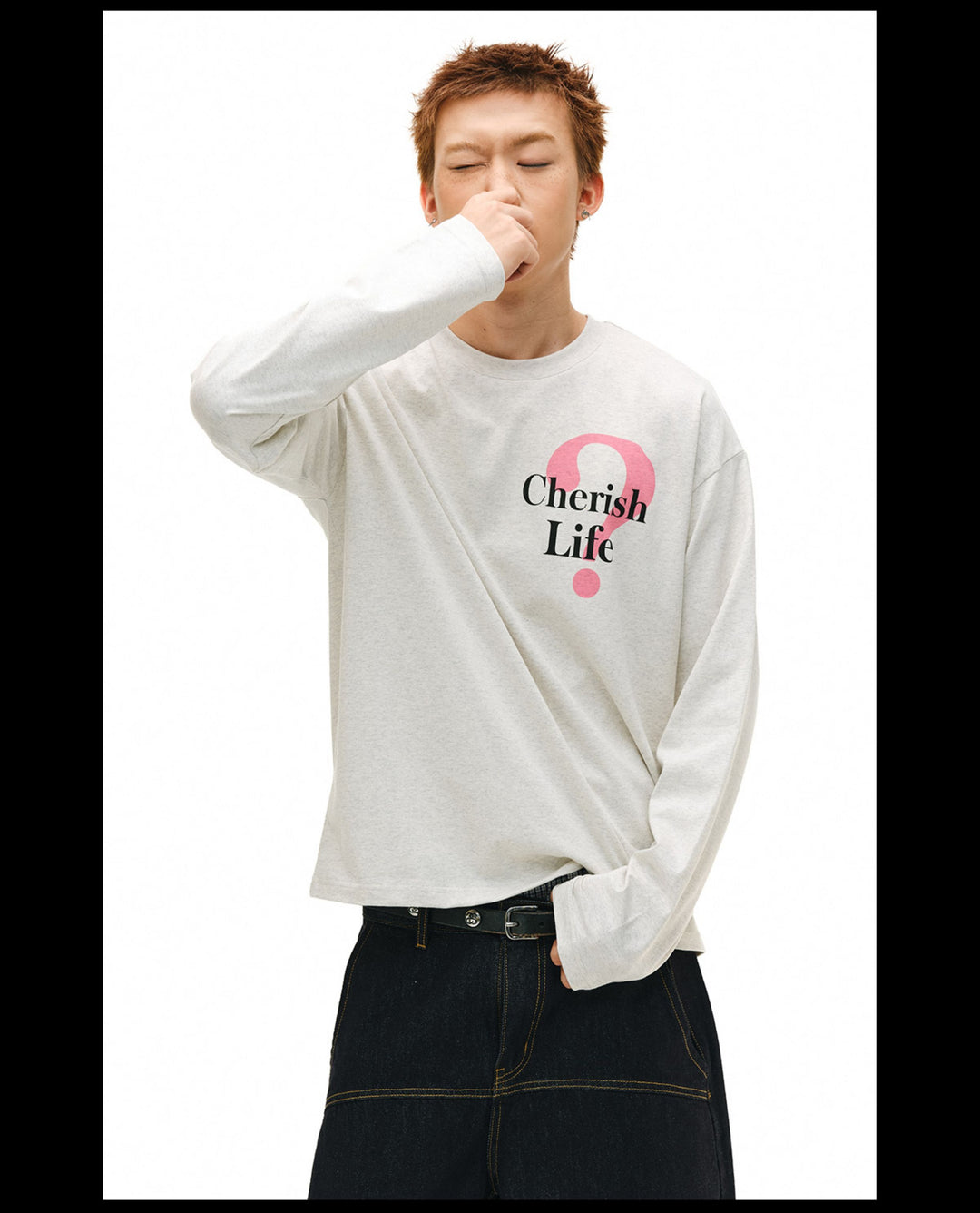 NOVACAM Question Mark Print Long Sleeve Tee | Face 3 Face