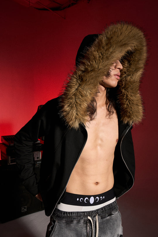 KARMANISTIC Fur Collar Hooded Jacket | Face 3 Face