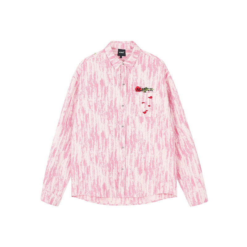 Achock Rose Embroidery Washed Long Sleeved Shirt | Face 3 Face
