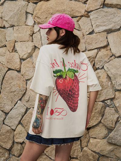 S45 Strawberry Fruit Print Tee | Face 3 Face
