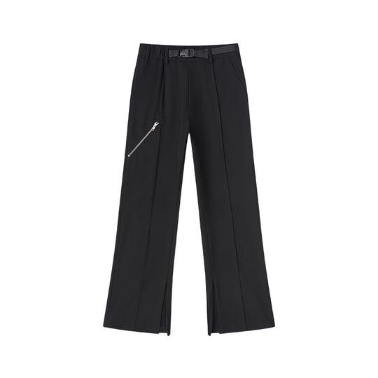 Harsh and Cruel Zipper Boot Cut Buckle Pants