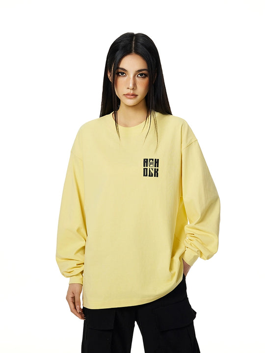 Achock Letter Logo Embroidered Long Sleeve Tee | Face 3 Face