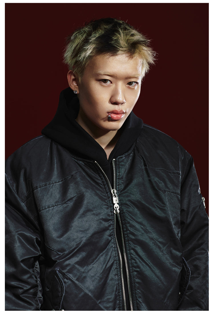 Remedy Pleated Back Design MA-1 Bomber Jacket | Face 3 Face