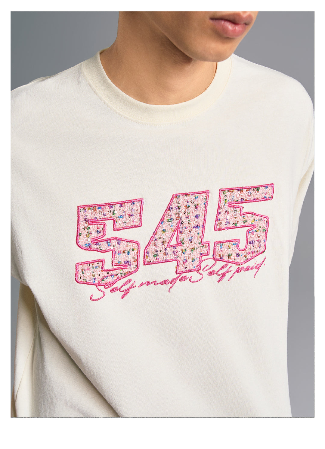 S45 Sequins Logo Patch Embroidery Tee | Face 3 Face