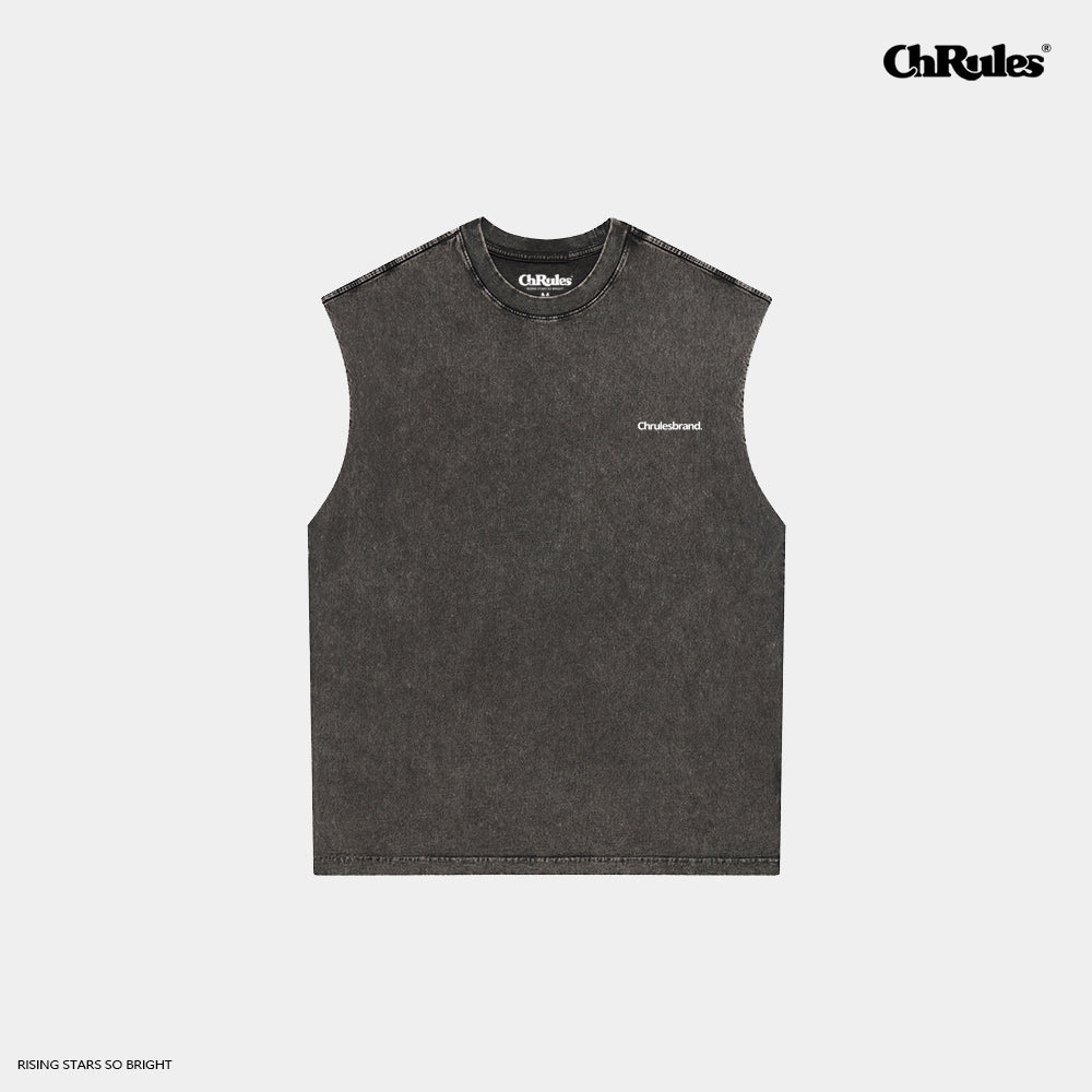 Cashrules / CHRULES Washed Vintage Logo Sleeveless Tee | Face 3 Face