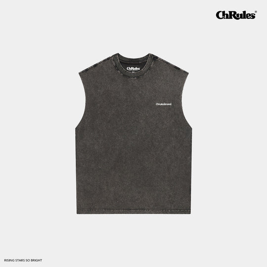 Cashrules / CHRULES Washed Vintage Logo Sleeveless Tee | Face 3 Face