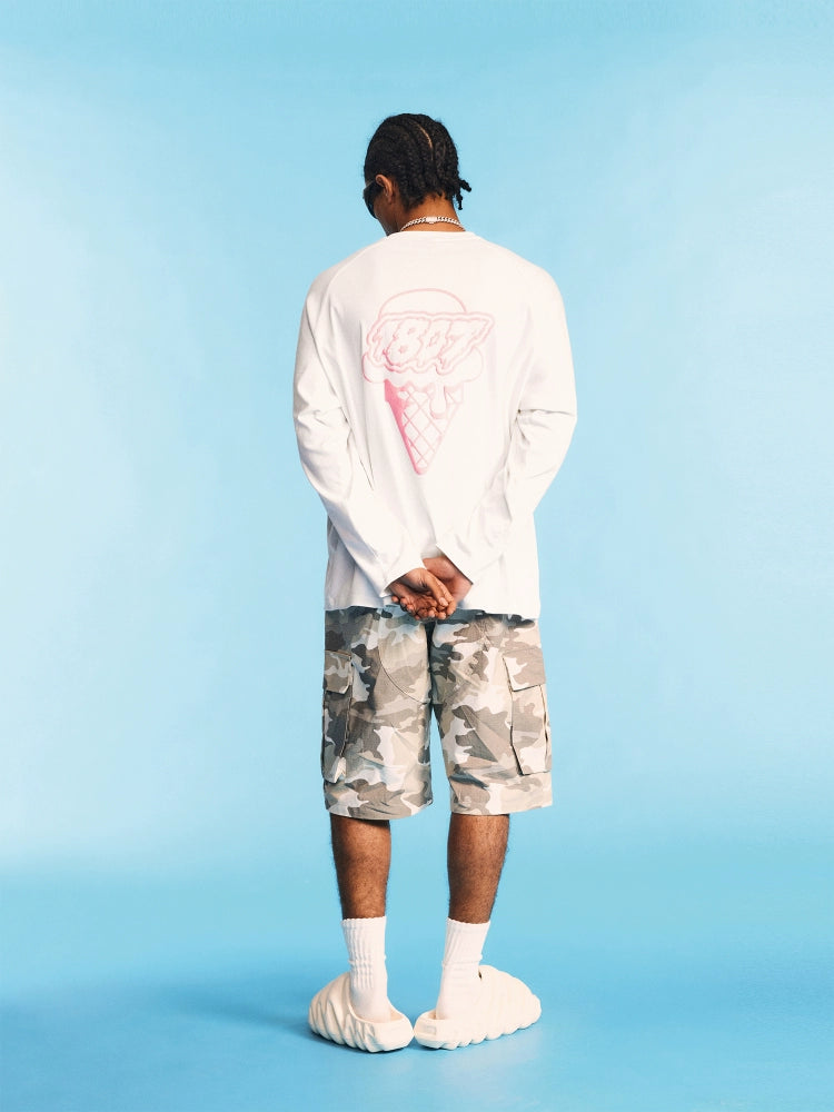 1807 Ice Cream Logo Printed Long Sleeve Tee | Face 3 Face