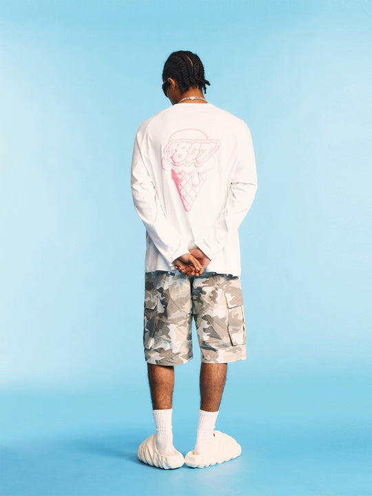 1807 Ice Cream Logo Printed Long Sleeve Tee | Face 3 Face