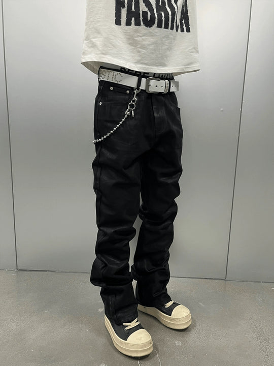 KARMANISTIC Waxed Black Jeans | Face 3 Face