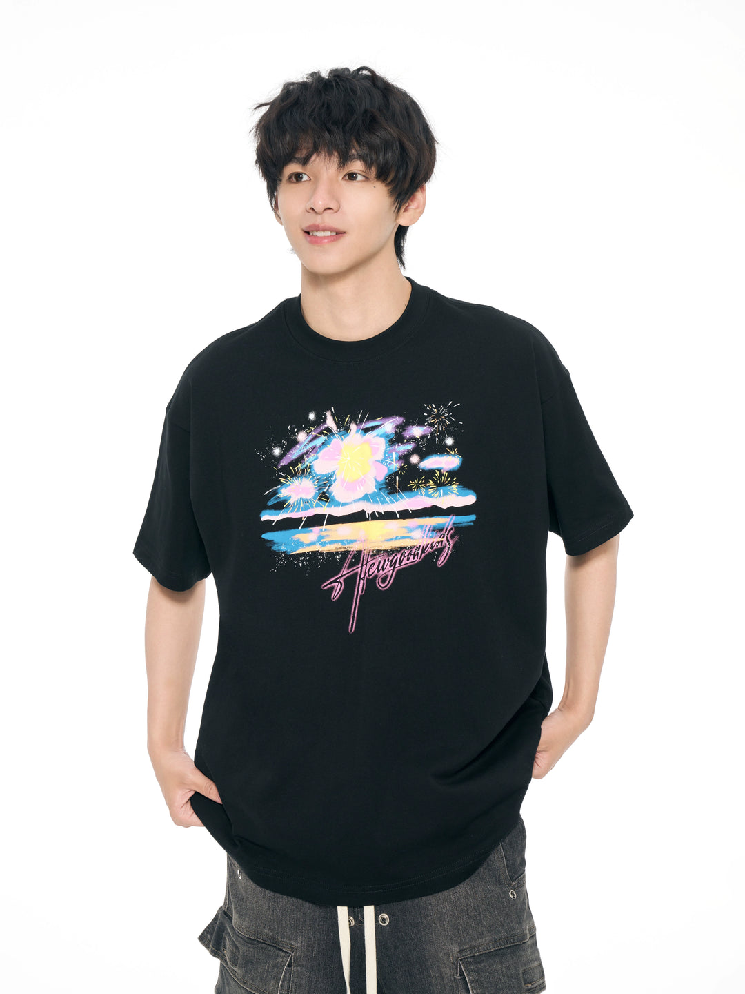 AFGK Fireworks Seascape Print Tee | Face 3 Face