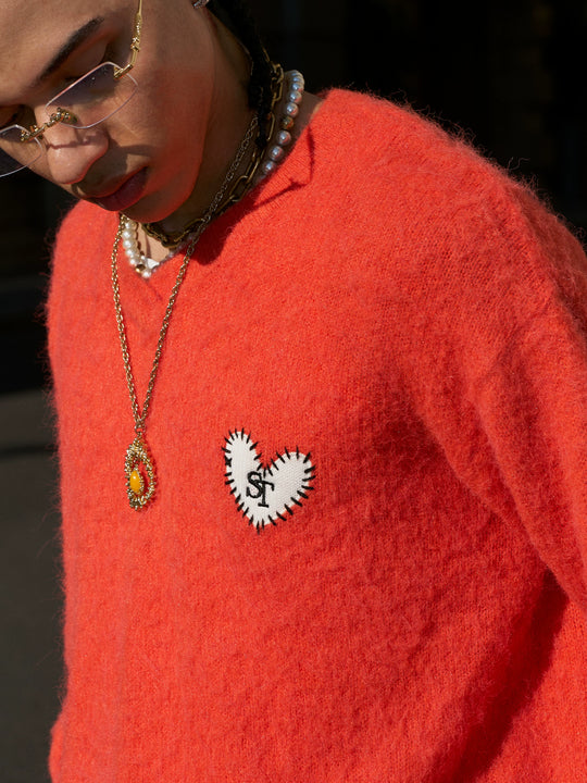 STEEPC Wool Blend Heart Patch Knit Sweater | Face 3 Face