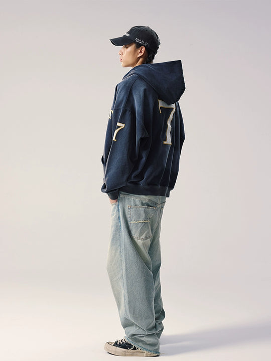 Remedy Washed Patch Embroidered Zip Up Hoodie | Face 3 Face