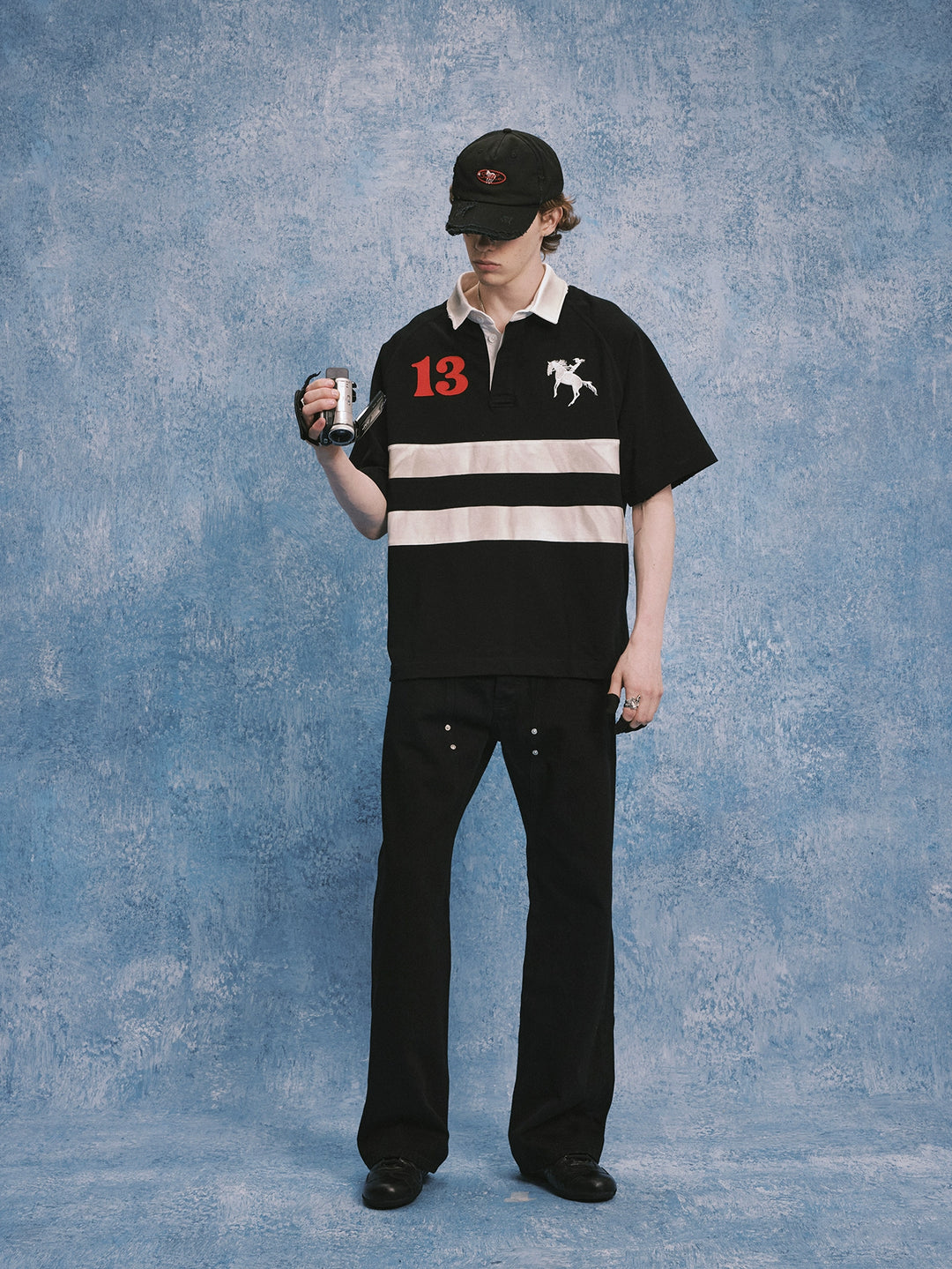 SOD Co. Patchwork Distressed Rugby Polo | Face 3 Face