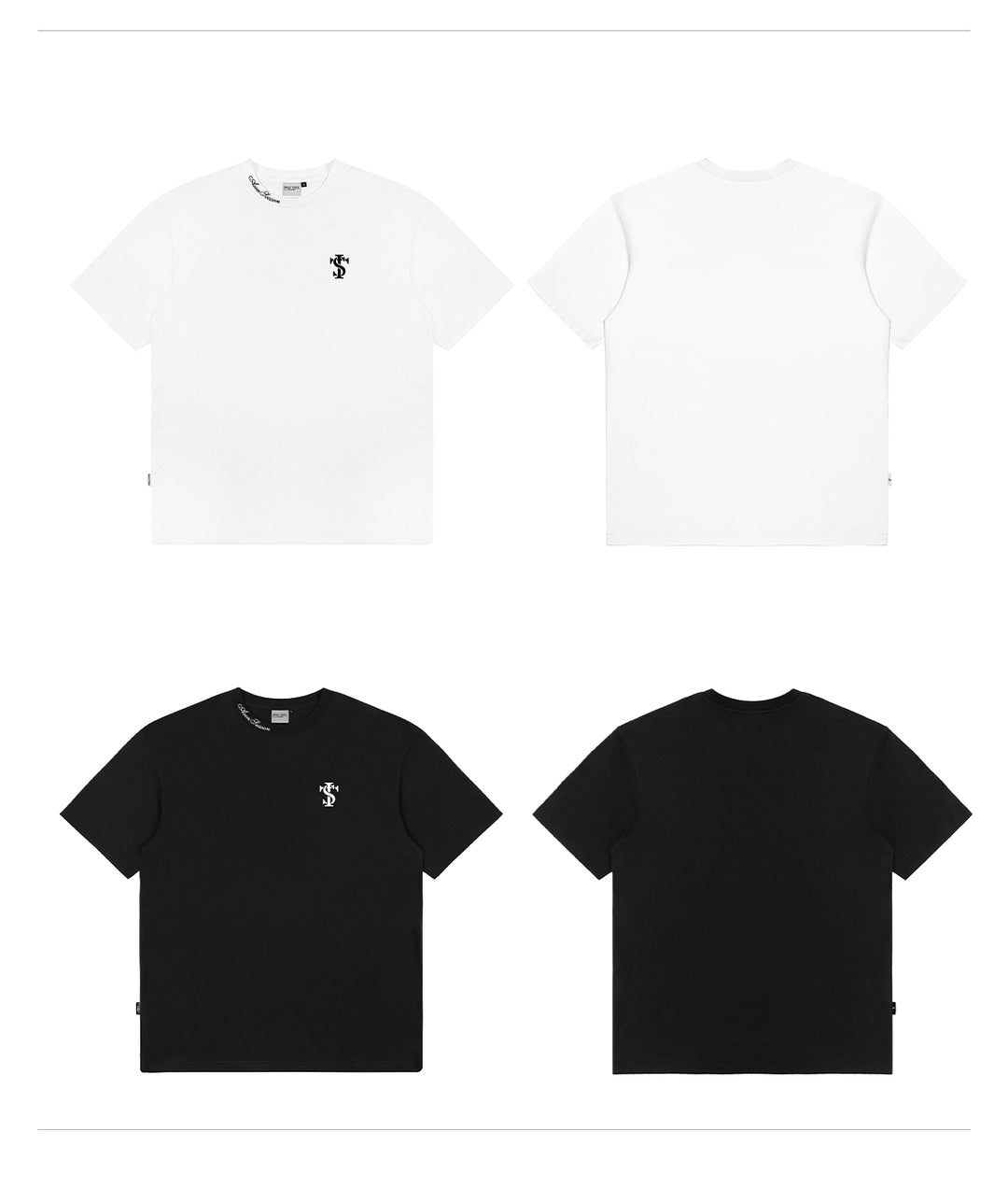 Small Town Kid Neckline Letter Embroidered Basic Tee | Face 3 Face