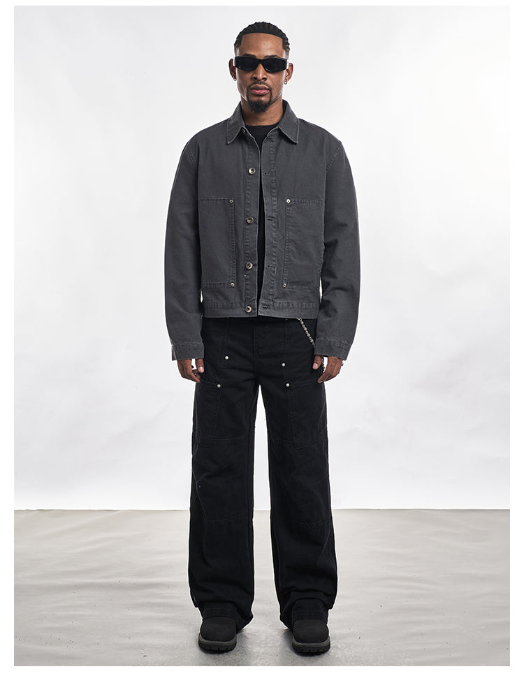 F3F Select Washed Work Denim Short Jacket | Face 3 Face