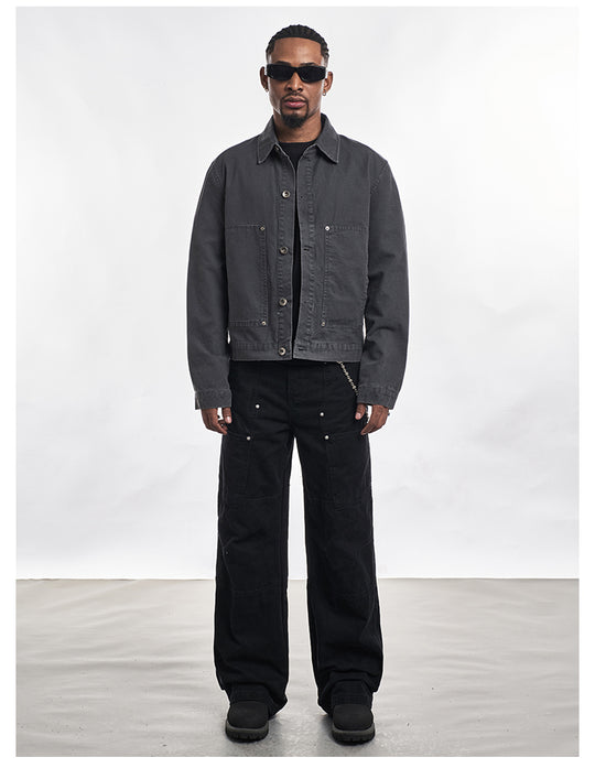 F3F Select Washed Work Denim Short Jacket | Face 3 Face