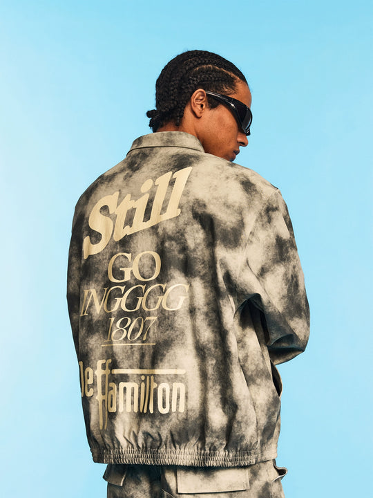 1807 JEFF HAMILTON Tie Dye Printed Coach Jacket | Face 3 Face