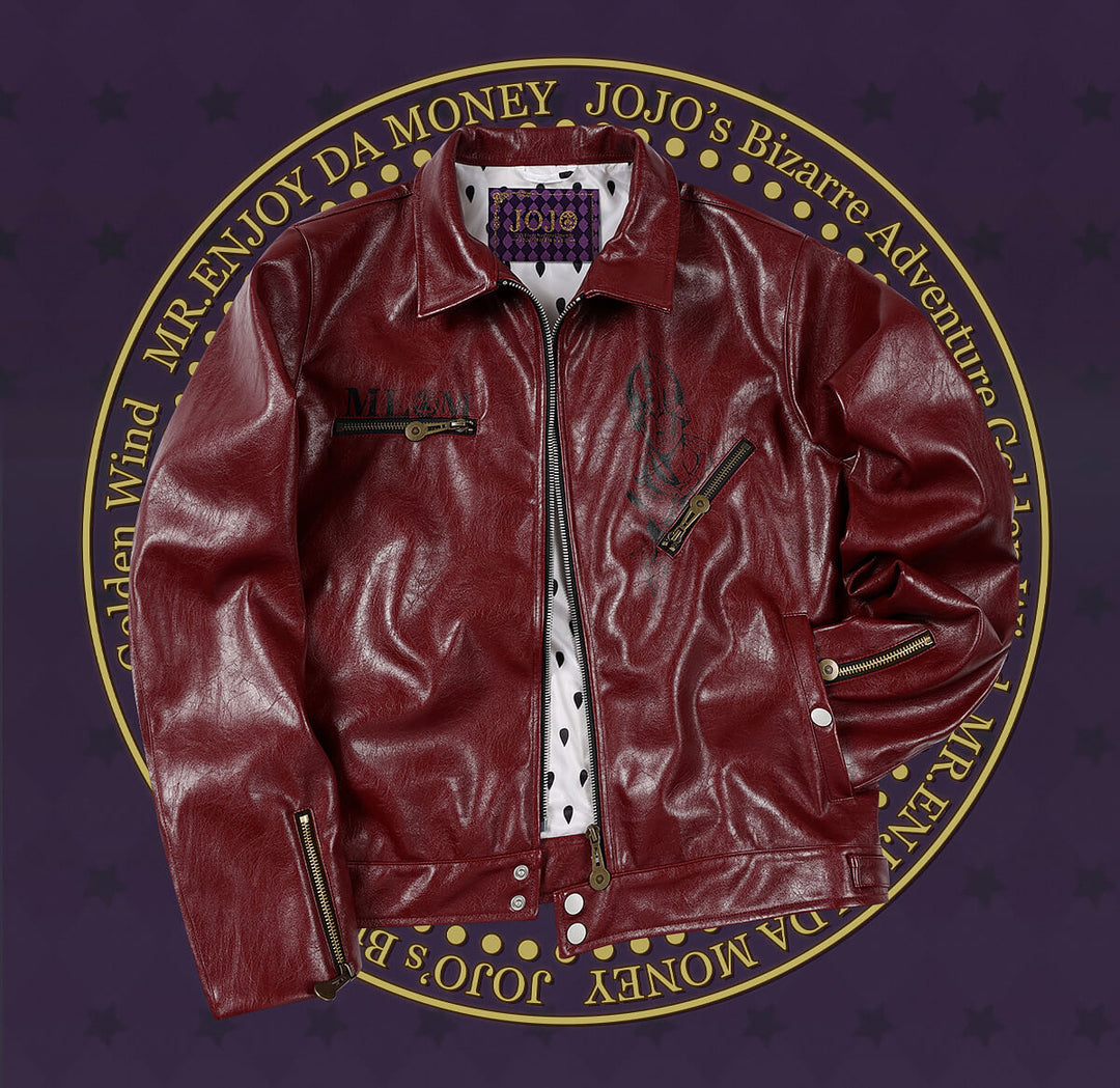 MEDM × JOJO PU Leather Biker Jacket | Face 3 Face