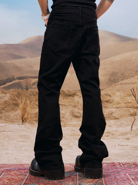 YADcrew Basic Stretch Rivet Flared Jeans | Face 3 Face