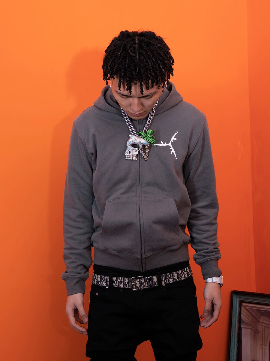 TGFCLUB 223 Embroidered Removable Zip Panel Hoodie | Face 3 Face