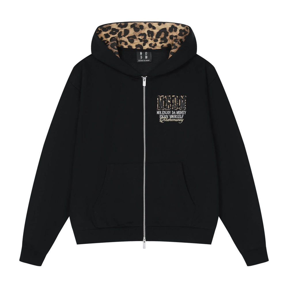 MEDM Contrast Hood Lining Zip Up Hoodie | Face 3 Face