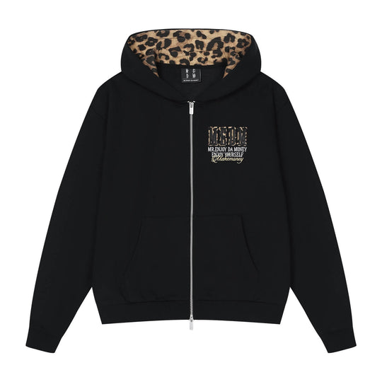 MEDM Contrast Hood Lining Zip Up Hoodie | Face 3 Face