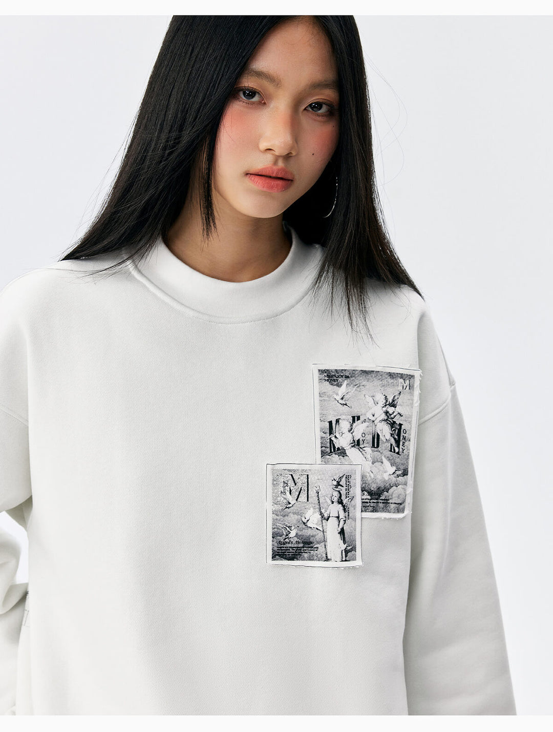 MEDM Angel Print Patch Sweatshirt | Face 3 Face