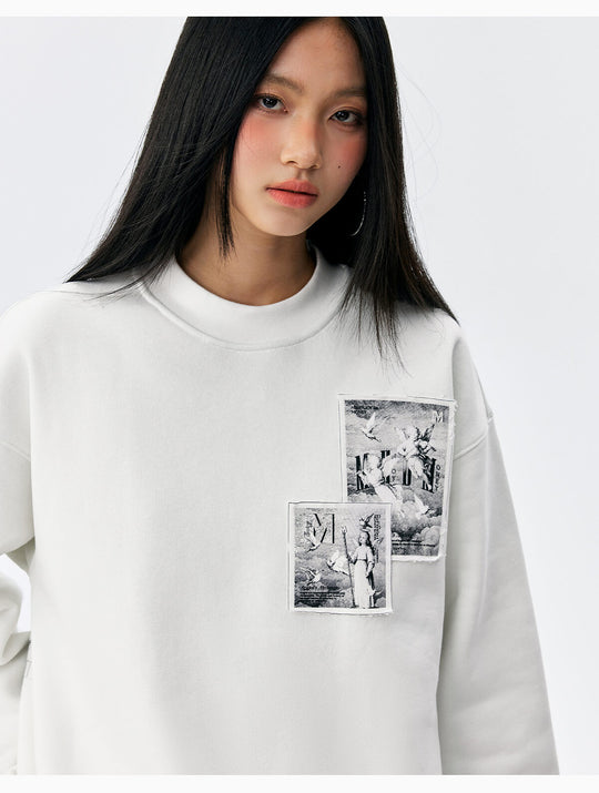 MEDM Angel Print Patch Sweatshirt | Face 3 Face