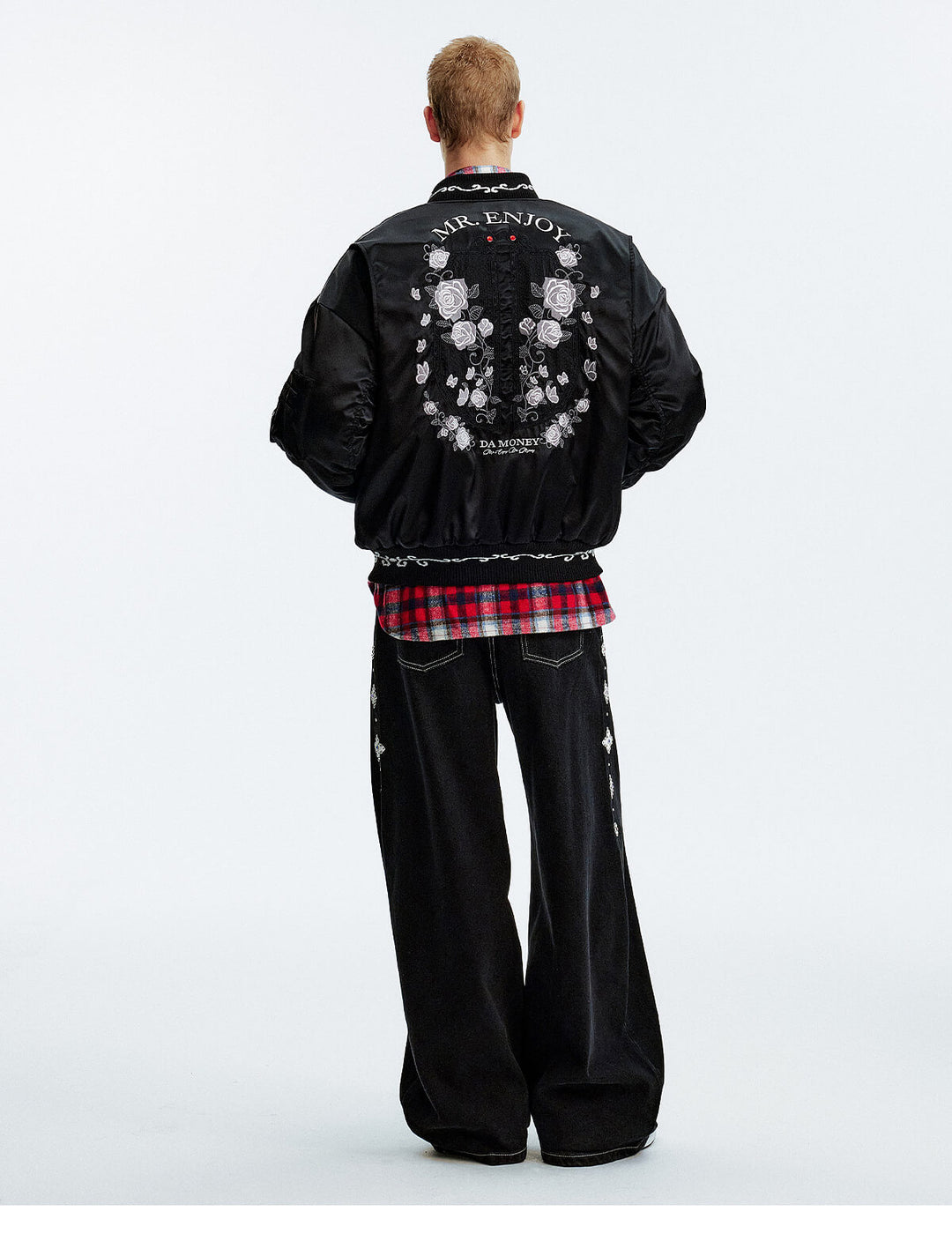 MEDM Rose Embroidered Gemstone MA-1 Bomber Jacket | Face 3 Face