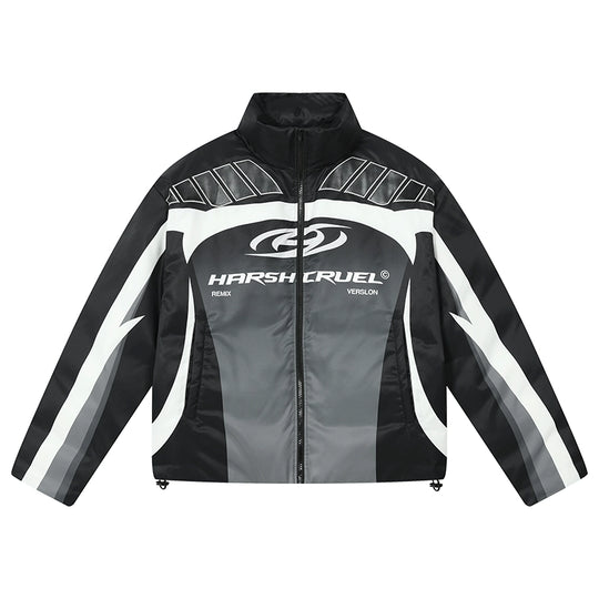 Harsh and Cruel Color Blocked Gradient Racing Down Jacket | Face 3 Face