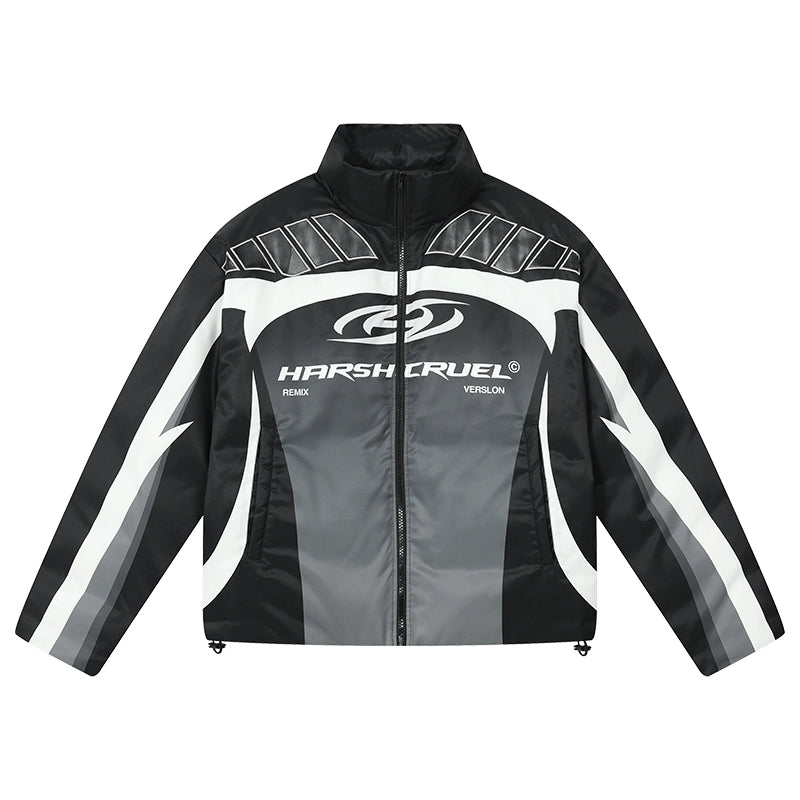 Harsh and Cruel Color Blocked Gradient Racing Down Jacket | Face 3 Face