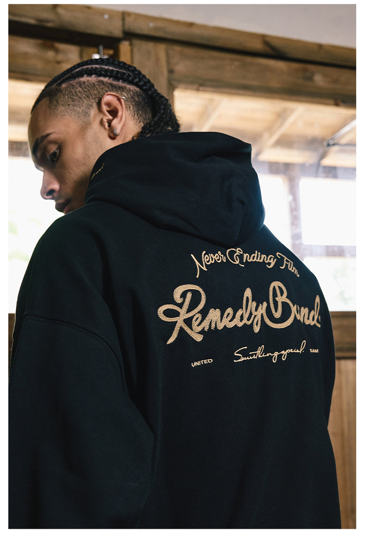 Remedy Metal Wax Seal Chain Embroidered Hoodie | Face 3 Face