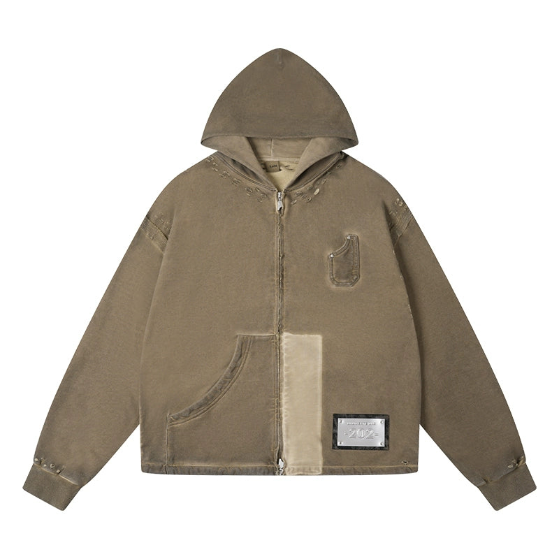 Labt Distressed Zip Up Hoodie | Face 3 Face