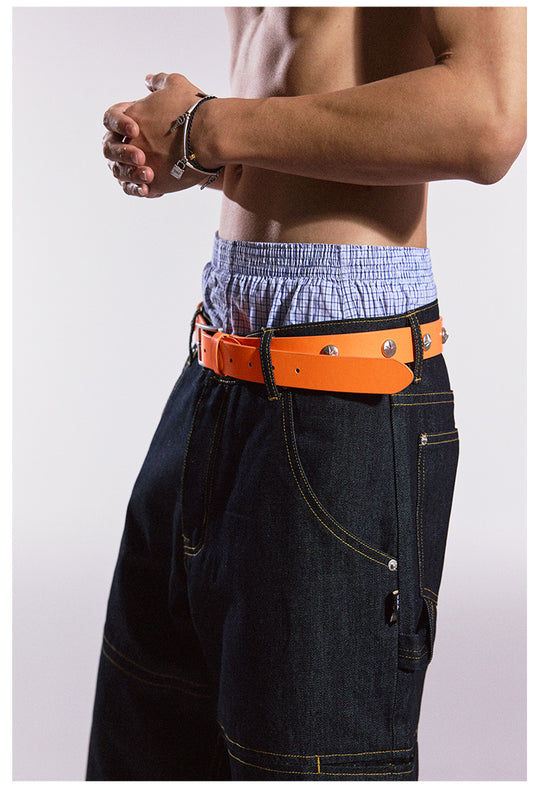 Remedy Neon Metal Studded Leather Belt | Face 3 Face