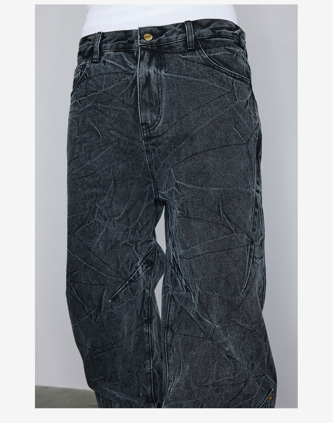 NOVACAM Water Ripple Washed Heavy Distressed Jeans | Face 3 Face