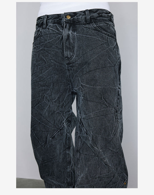NOVACAM Water Ripple Washed Heavy Distressed Jeans | Face 3 Face