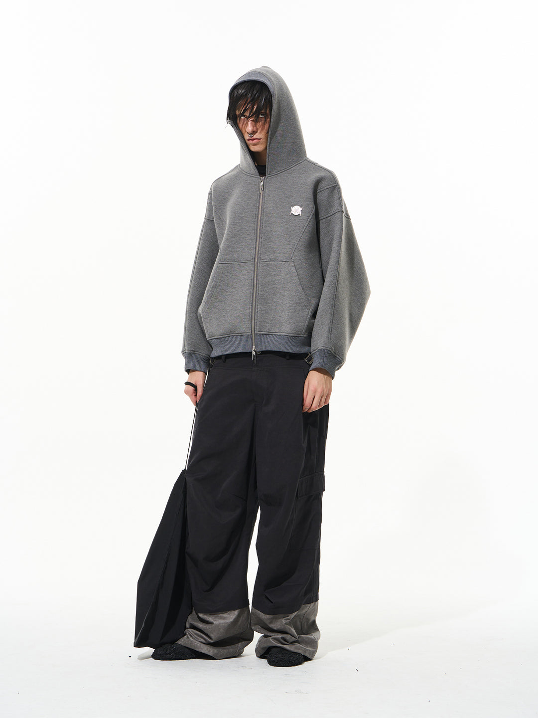 BLIND NO PLAN 3D Reconstructed Inverted Sleeves Zip-Up Hoodie | Face 3 Face