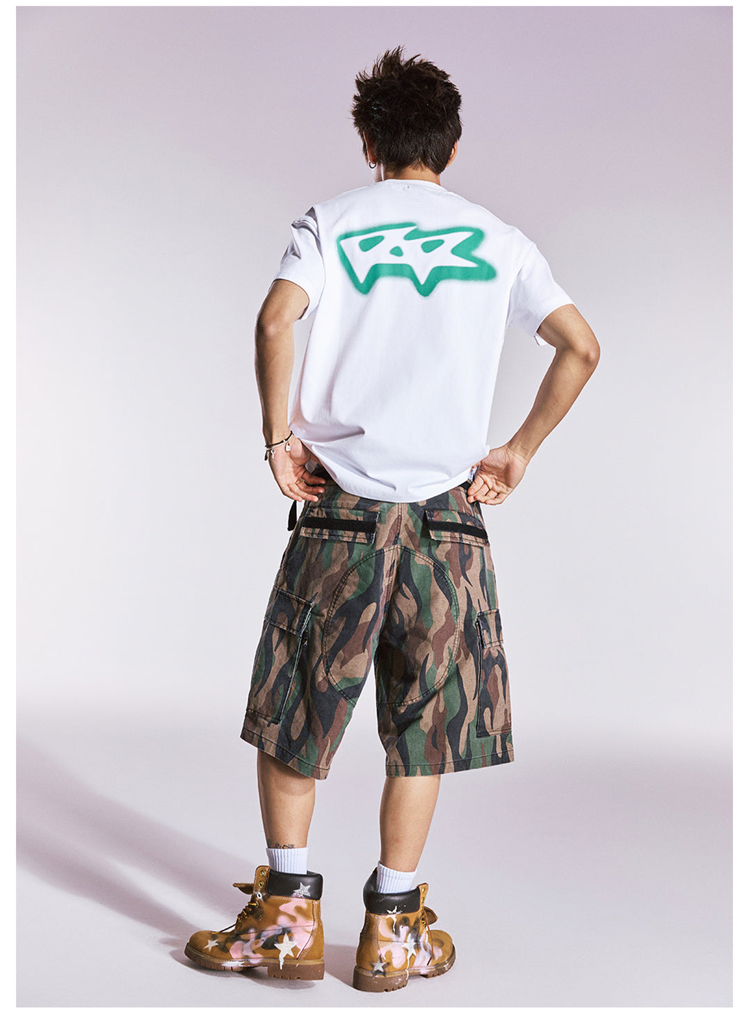 Remedy Flame Camouflage Work Cargo Shorts | Face 3 Face