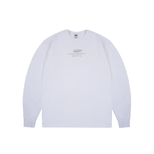 S45 Silver Curved 3D Logo Long Sleeve Tee | Face 3 Face