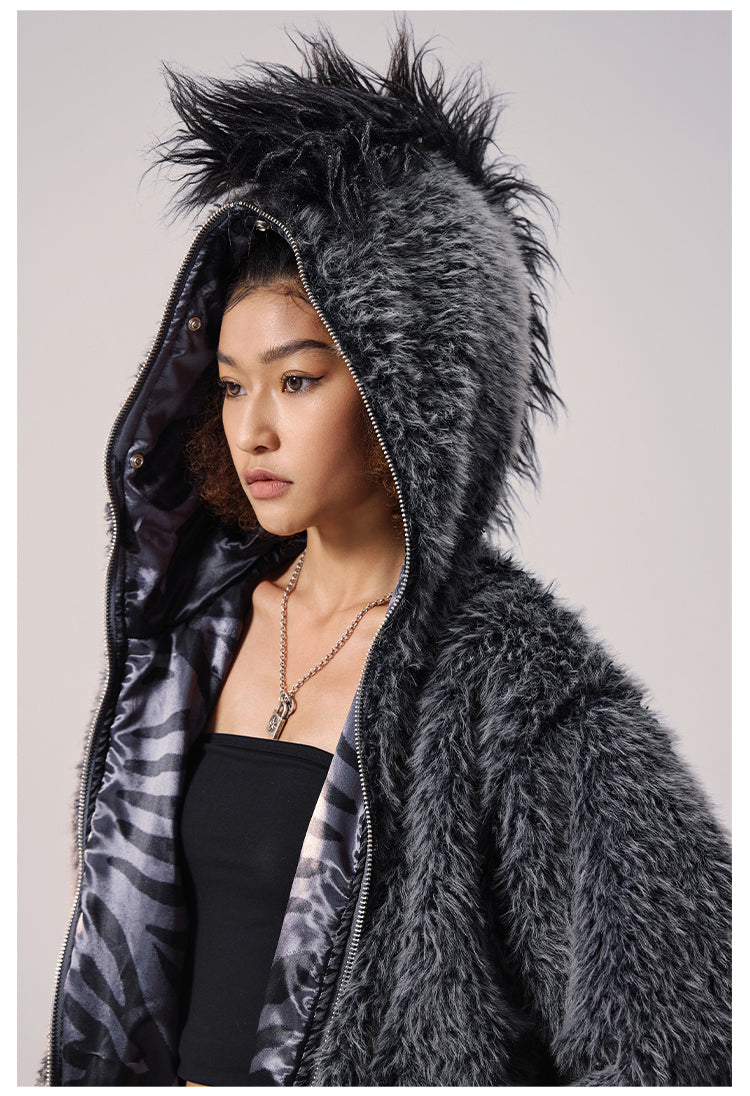 Remedy Faux Fur Mohawk Hooded Jacket | Face 3 Face