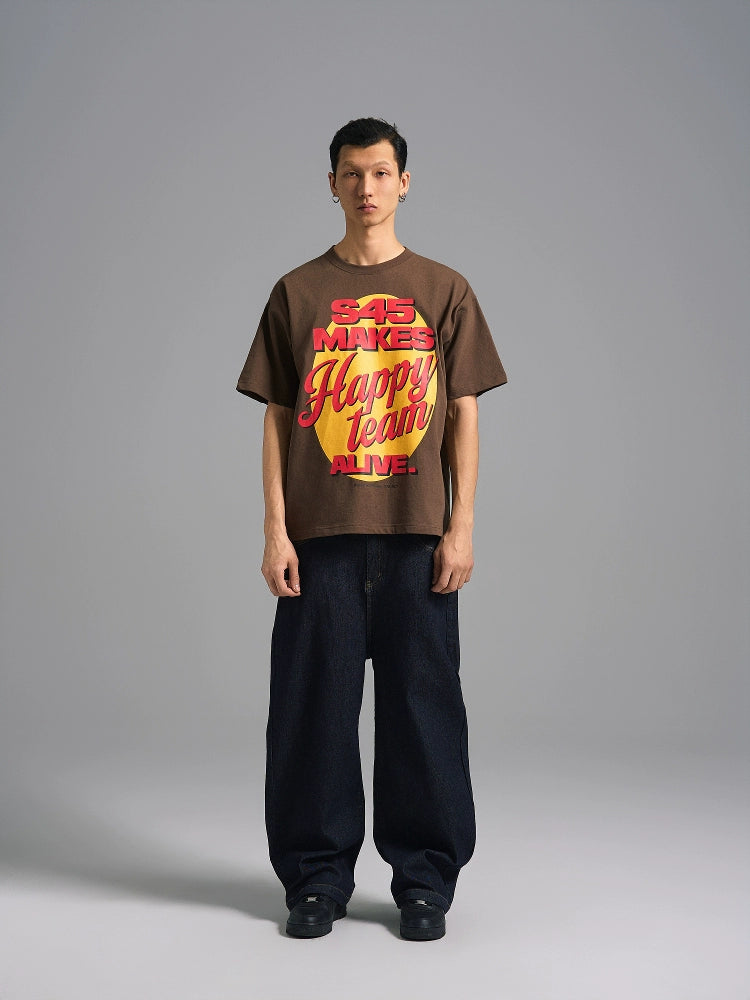 S45 "Happy Team" Graffiti Print Tee | Face 3 Face