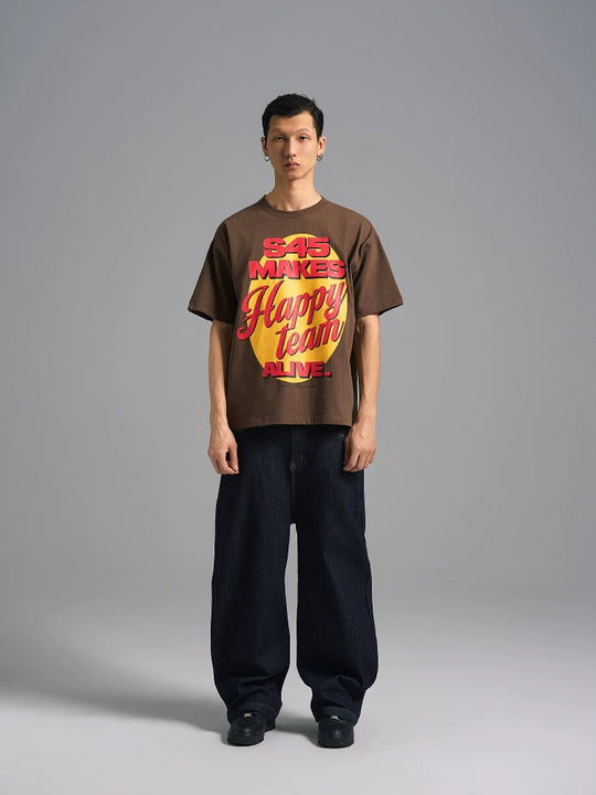 S45 "Happy Team" Graffiti Print Tee | Face 3 Face