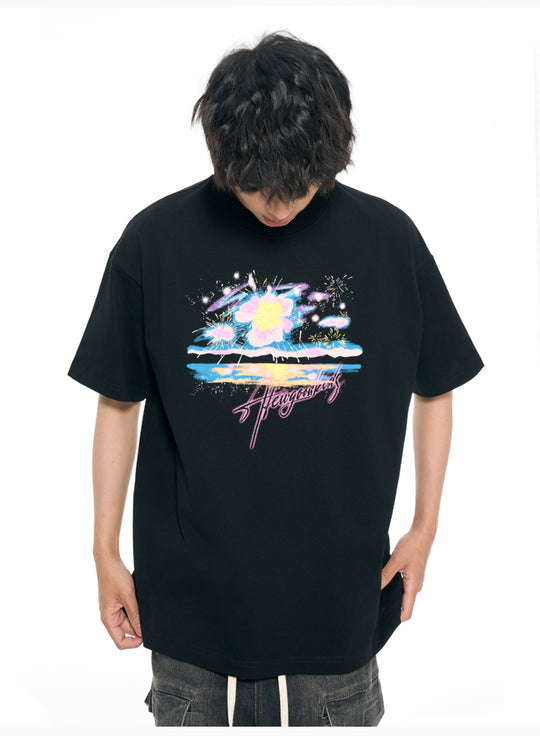 AFGK Fireworks Seascape Print Tee | Face 3 Face