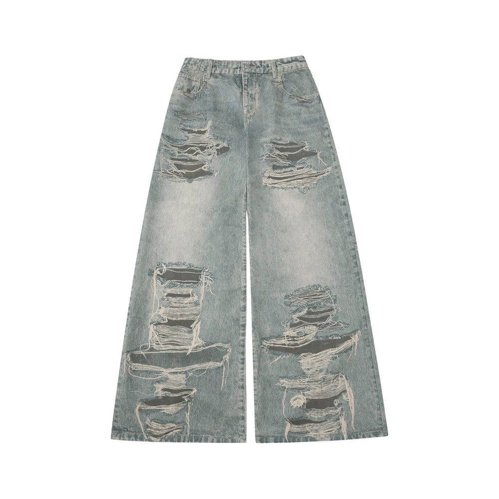 1807 Digital Denim Print Baggy Jeans | Face 3 Face
