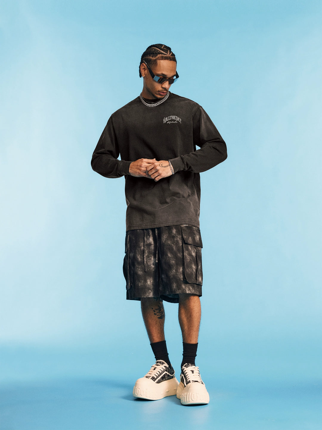 1807 Dice Old Print Aged Long Sleeve Tee | Face 3 Face