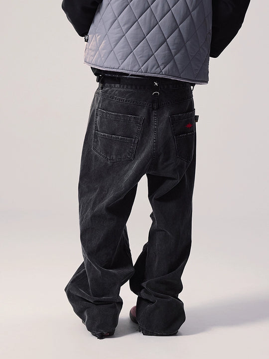 Remedy Washed Star Studs Work Jeans | Face 3 Face